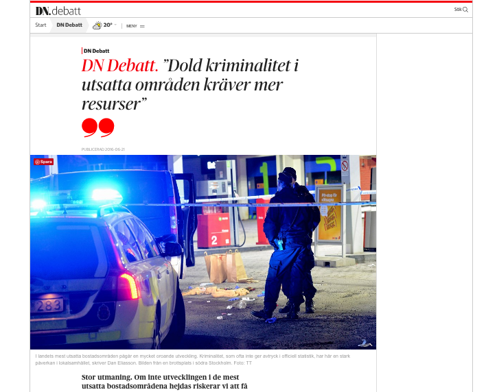 Rikspolischefen Dan Eliasson i DN Debatt