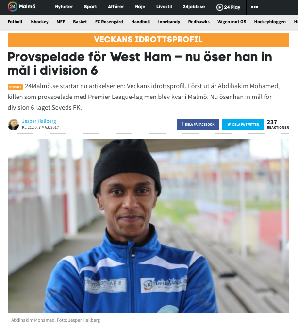 Seveds FKs målspruta Abdihakim Mohamed